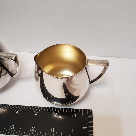 Empire Crafts Silver Plate Creamer and Sugar Set, Mid Century Quadruple Plated - Picture 4 of 6